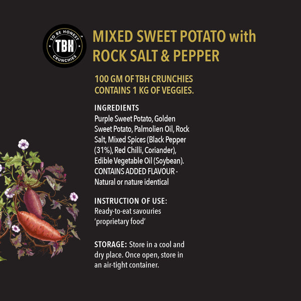 Mixed Sweet Potato with Rock Salt and Pepper (75 gms) - TBH - To Be Honest